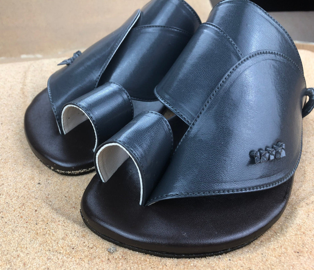 Mens Steel Grey Vegan Leather Sandals ~ SandCruisers ~ Traditional Arabian Sandals ~ Great for Outdoors, Beaches, Parks, Lakes, Pools!