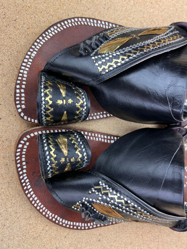 Mens Black Leather Sandals ~ SandCruisers ~ Handmade Traditional Arabian Sandals ~ Great for Outdoors, Beaches, Parks, Lakes and Earthing!