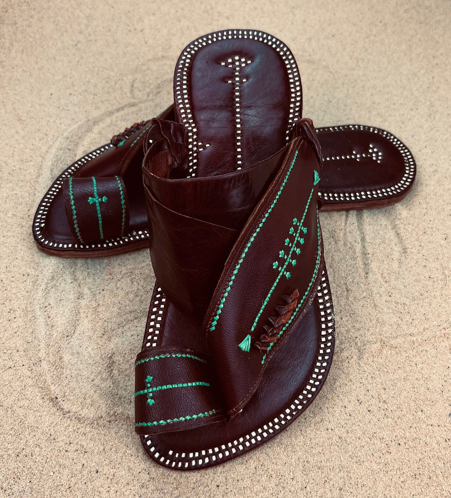Mens Brown Leather Sandals ~ SandCruisers ~ Traditional Arabian Sandals ~ Great for Outdoors, Beaches, Parks, Lakes, Pools & Parties!