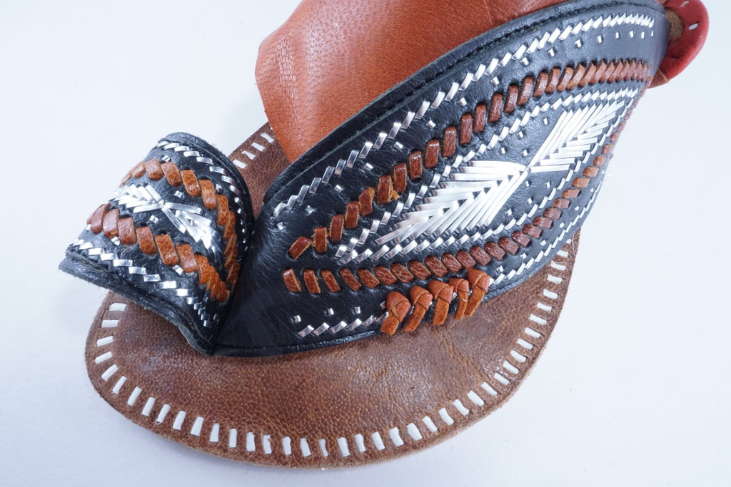 Mens Black with Caramel Leather Sandals ~ SandCruisers ~ Traditional Arabian Sandals ~ Great for Outdoors, Beaches, Parks and Earthing!