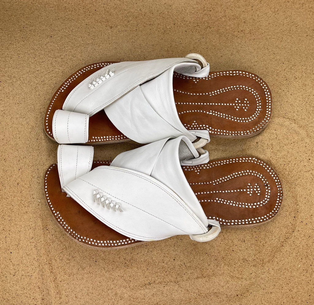 Mens White Leather Sandals ~ SandCruisers ~ Handmade Traditional Arabian Sandals ~ Great for Outdoors, Beaches, Parks, Lakes and Earthing!