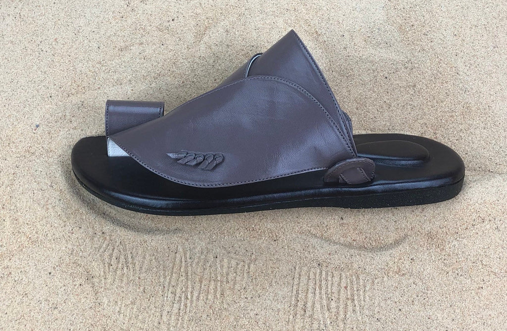 Mens Grey Vegan Leather Sandals ~ SandCruisers ~ Traditional Arabian Sandals ~ Great for Outdoors, Beaches, Parks, Lakes, Pools & Parties!