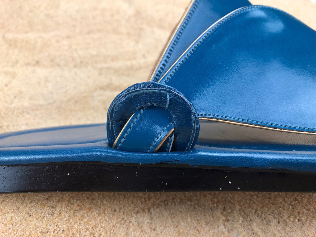 Mens Royal Blue Vegan Leather Sandals ~ SandCruisers ~ Traditional Arabian Sandals ~ Great for Outdoors, Beaches, Parks, Pools & Parties!