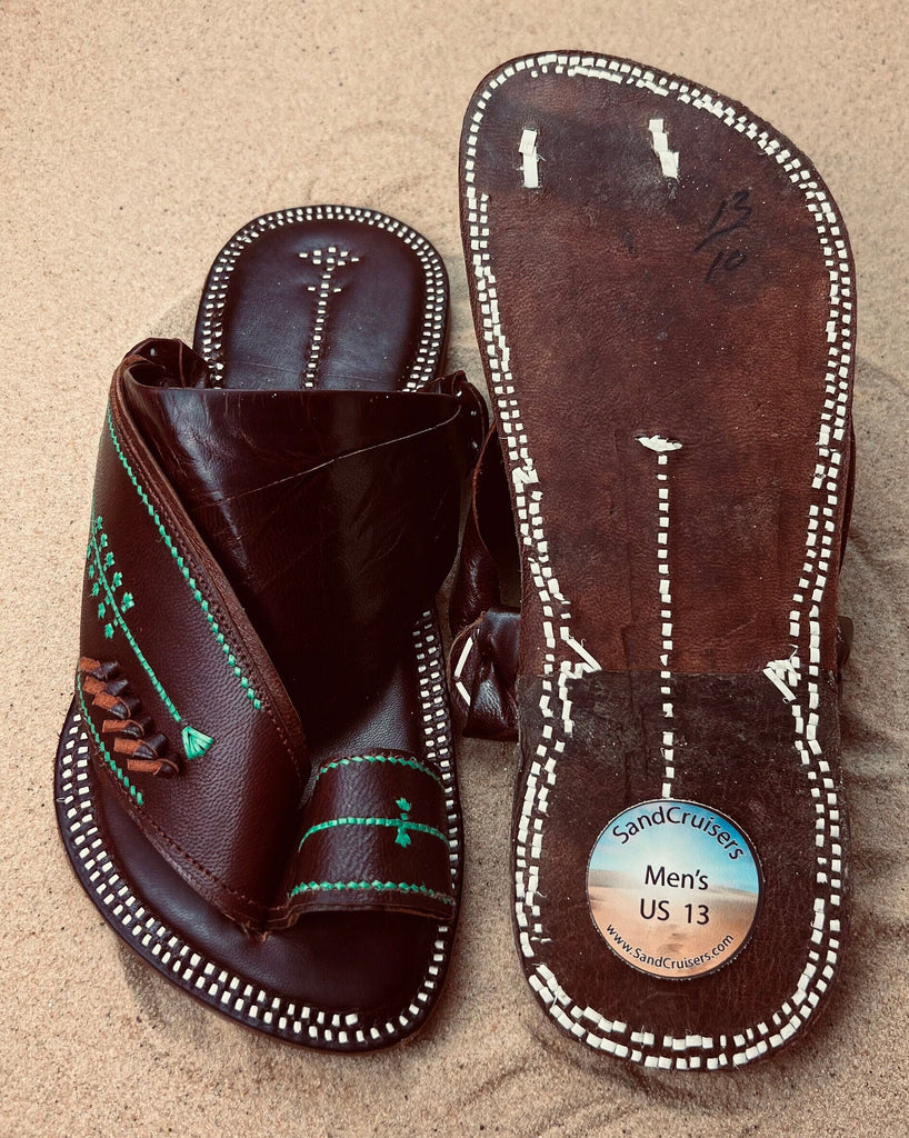Mens Brown Leather Sandals ~ SandCruisers ~ Traditional Arabian Sandals ~ Great for Outdoors, Beaches, Parks, Lakes, Pools & Parties!