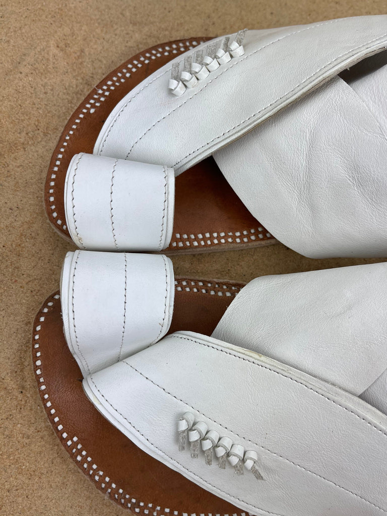 Mens White Leather Sandals ~ SandCruisers ~ Handmade Traditional Arabian Sandals ~ Great for Outdoors, Beaches, Parks, Lakes and Earthing!