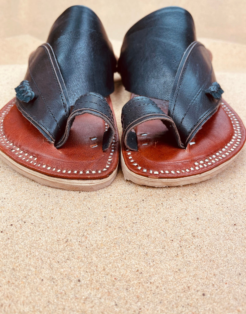 Mens Black Leather Sandals ~ SandCruisers ~ Traditional Arabian Sandals ~ Great for Outdoors, Beaches, Parks, Lakes, Pools & Parties!