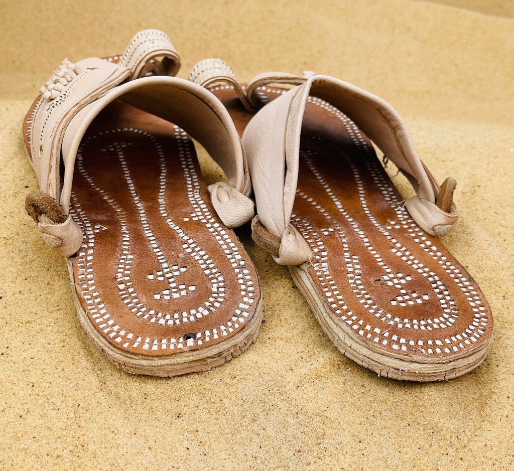 Womens Cream Leather Sandals ~ SandCruisers ~ Handmade Traditional Arabian Sandals ~ Great for Outdoors, Beaches, Parks, Lakes and Earthing!