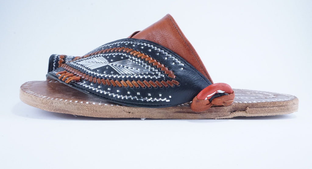 Mens Black with Caramel Leather Sandals ~ SandCruisers ~ Traditional Arabian Sandals ~ Great for Outdoors, Beaches, Parks and Earthing!