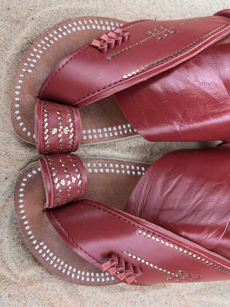 Womens Red Leather Sandals ~ SandCruisers ~ Handmade Traditional Arabian Sandals ~ Great for Outdoors, Beaches, Parks, Lakes and Earthing!