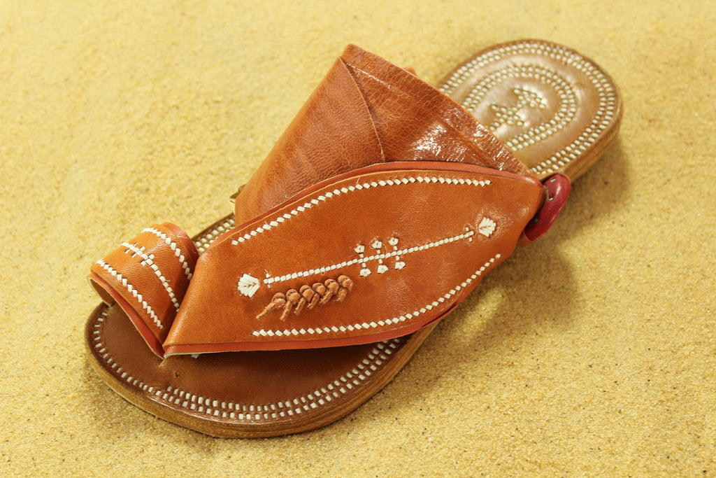 Mens Camel-Colored Leather Sandals ~ SandCruisers ~ Traditional Arabian Sandals ~ Great for Outdoors, Beaches, Parks, Lakes and Earthing!