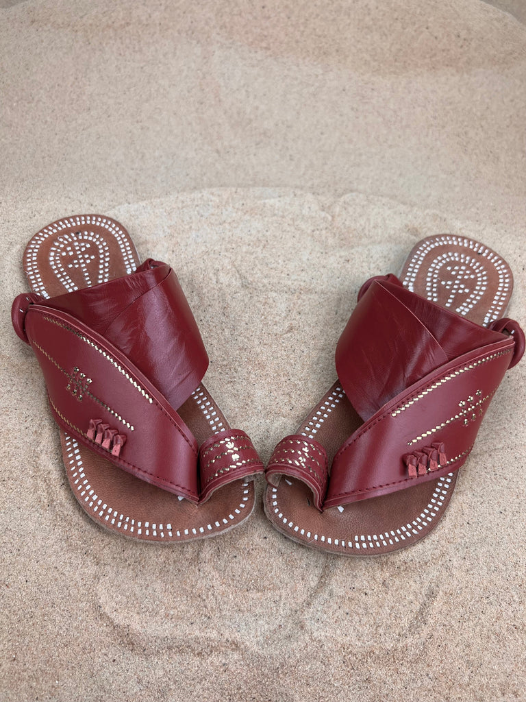 Womens Red Leather Sandals ~ SandCruisers ~ Handmade Traditional Arabian Sandals ~ Great for Outdoors, Beaches, Parks, Lakes and Earthing!