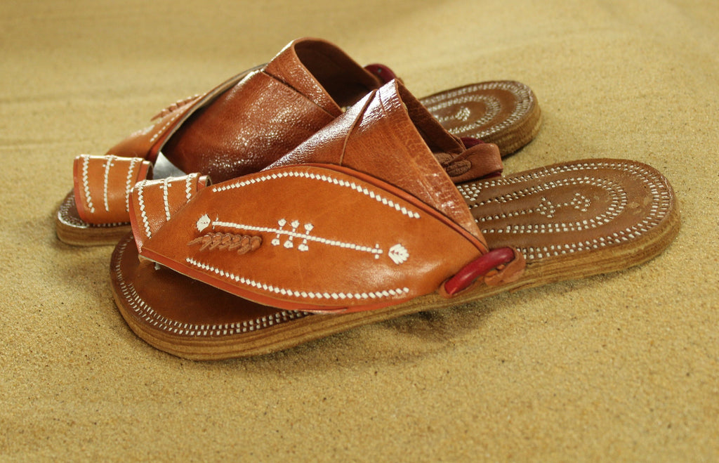 Mens Camel-Colored Leather Sandals ~ SandCruisers ~ Traditional Arabian Sandals ~ Great for Outdoors, Beaches, Parks, Lakes and Earthing!