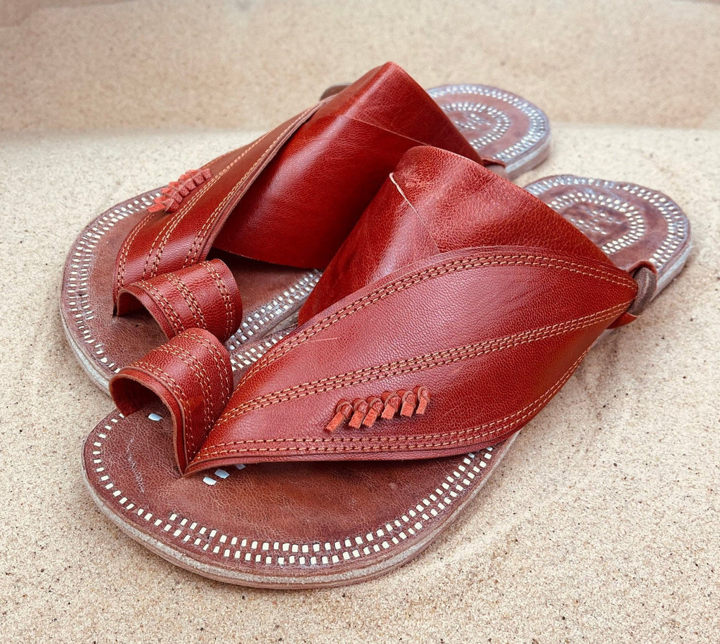 Mens Brown Leather Sandals ~ SandCruisers ~ Traditional Arabian Sandals ~ Handmade Great for Outdoors, Beaches, Parks, Lakes and Earthing!