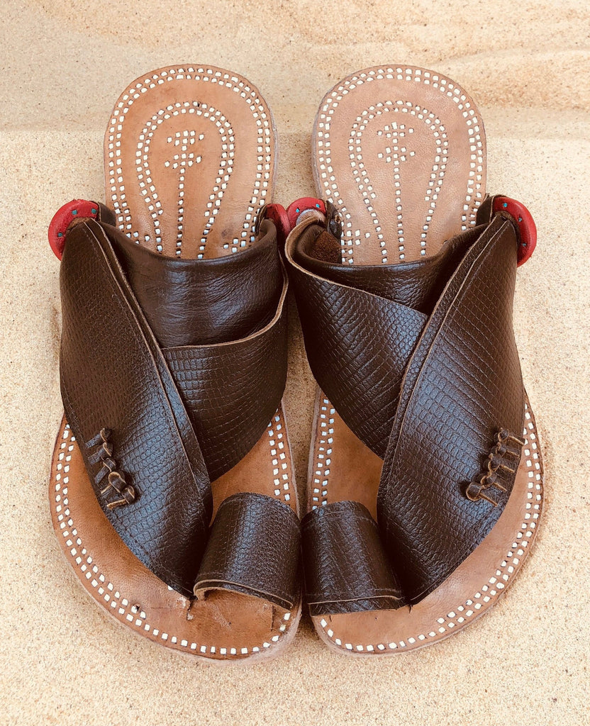 Mens Brown Leather Sandals ~ SandCruisers ~ Traditional Arabian Sandals ~ Great for Outdoors, Beaches, Parks, Lakes and Earthing!