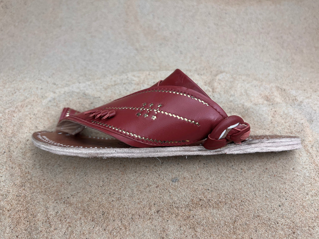 Womens Red Leather Sandals ~ SandCruisers ~ Handmade Traditional Arabian Sandals ~ Great for Outdoors, Beaches, Parks, Lakes and Earthing!