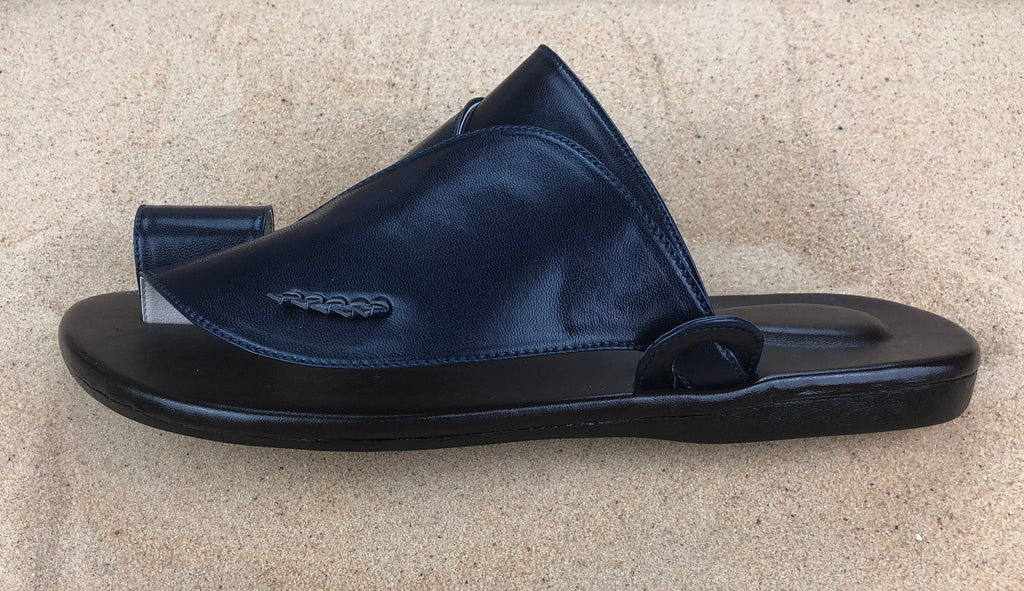 Mens Navy Vegan Leather Sandals ~ SandCruisers ~ Traditional Arabian Sandals ~ Great for Outdoors, Beaches, Parks, Lakes, Pools & Parties!