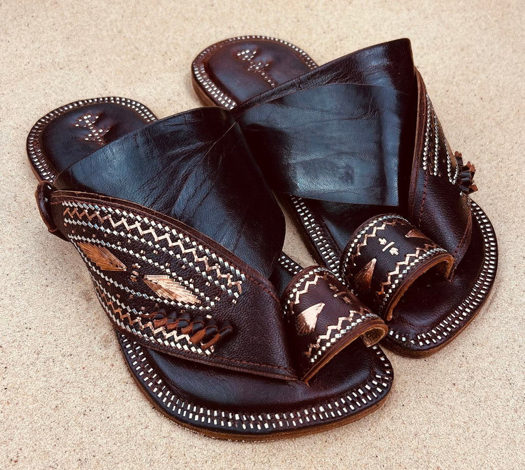 Mens Brown Leather Sandals ~ SandCruisers ~ Traditional Arabian Sandals ~ Great for Outdoors, Beaches, Parks, Lakes, Pools & Parties!