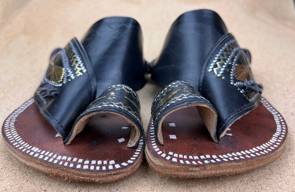 Mens Black Leather Sandals ~ SandCruisers ~ Handmade Traditional Arabian Sandals ~ Great for Outdoors, Beaches, Parks, Lakes and Earthing!