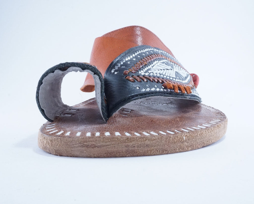 Mens Black with Caramel Leather Sandals ~ SandCruisers ~ Traditional Arabian Sandals ~ Great for Outdoors, Beaches, Parks and Earthing!