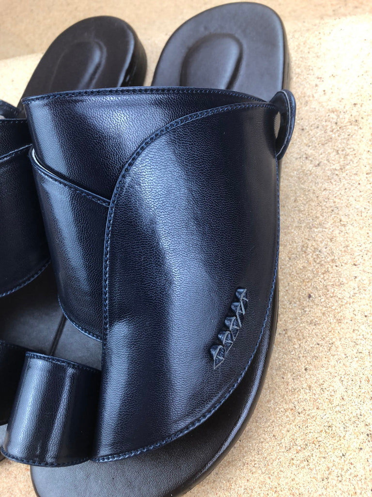 Mens Navy Vegan Leather Sandals ~ SandCruisers ~ Traditional Arabian Sandals ~ Great for Outdoors, Beaches, Parks, Lakes, Pools & Parties!