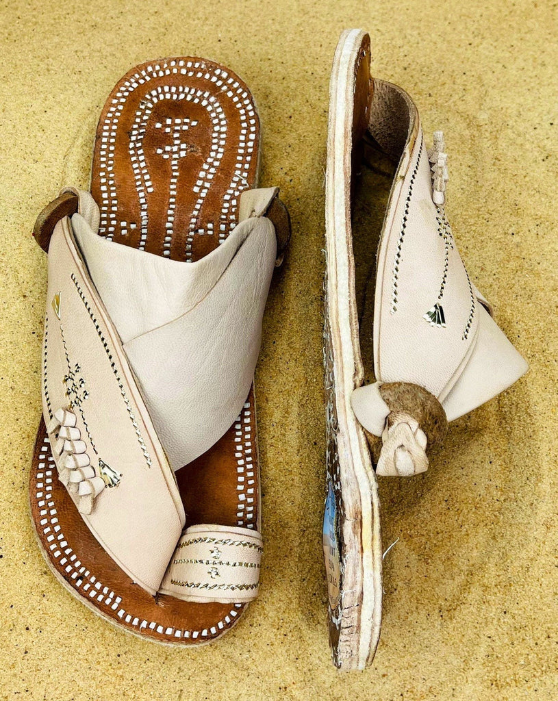 Womens Cream Leather Sandals ~ SandCruisers ~ Handmade Traditional Arabian Sandals ~ Great for Outdoors, Beaches, Parks, Lakes and Earthing!