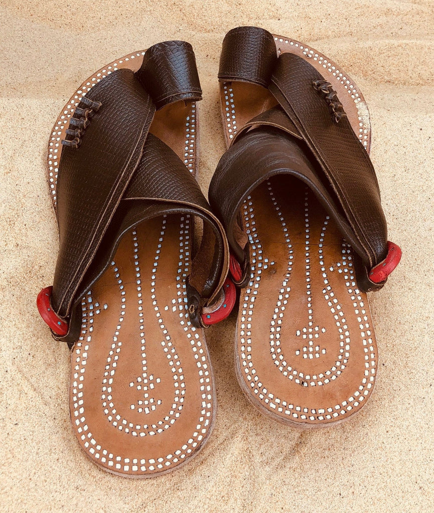 Mens Brown Leather Sandals ~ SandCruisers ~ Traditional Arabian Sandals ~ Great for Outdoors, Beaches, Parks, Lakes and Earthing!
