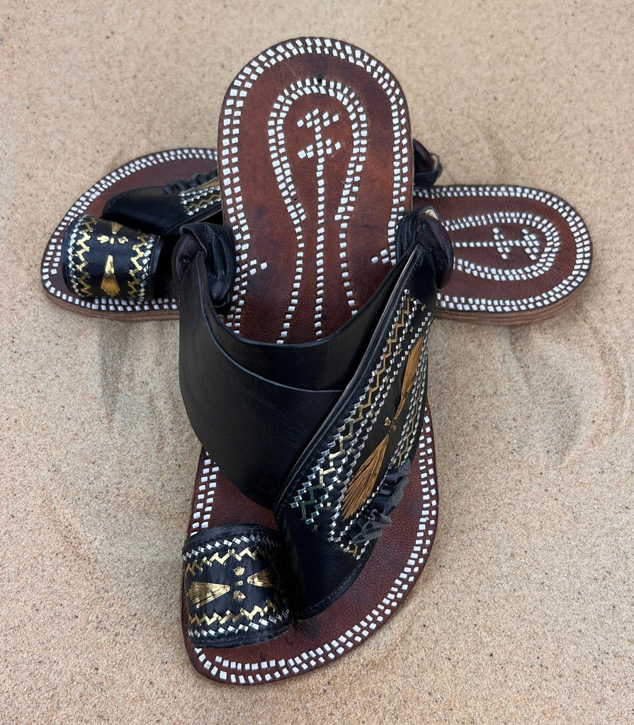 Mens Black Leather Sandals ~ SandCruisers ~ Handmade Traditional Arabian Sandals ~ Great for Outdoors, Beaches, Parks, Lakes and Earthing!