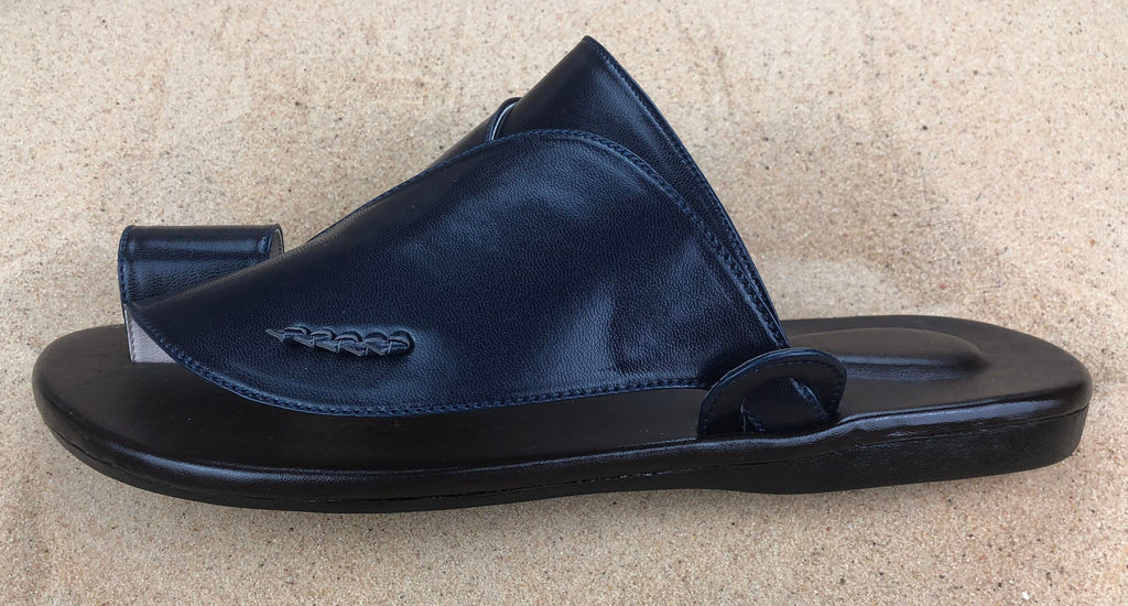 Mens Navy Vegan Leather Sandals ~ SandCruisers ~ Traditional Arabian Sandals ~ Great for Outdoors, Beaches, Parks, Lakes, Pools & Parties!
