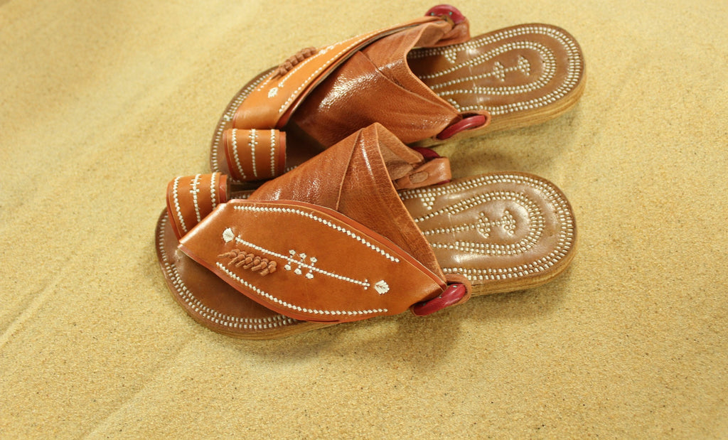 Mens Camel-Colored Leather Sandals ~ SandCruisers ~ Traditional Arabian Sandals ~ Great for Outdoors, Beaches, Parks, Lakes and Earthing!