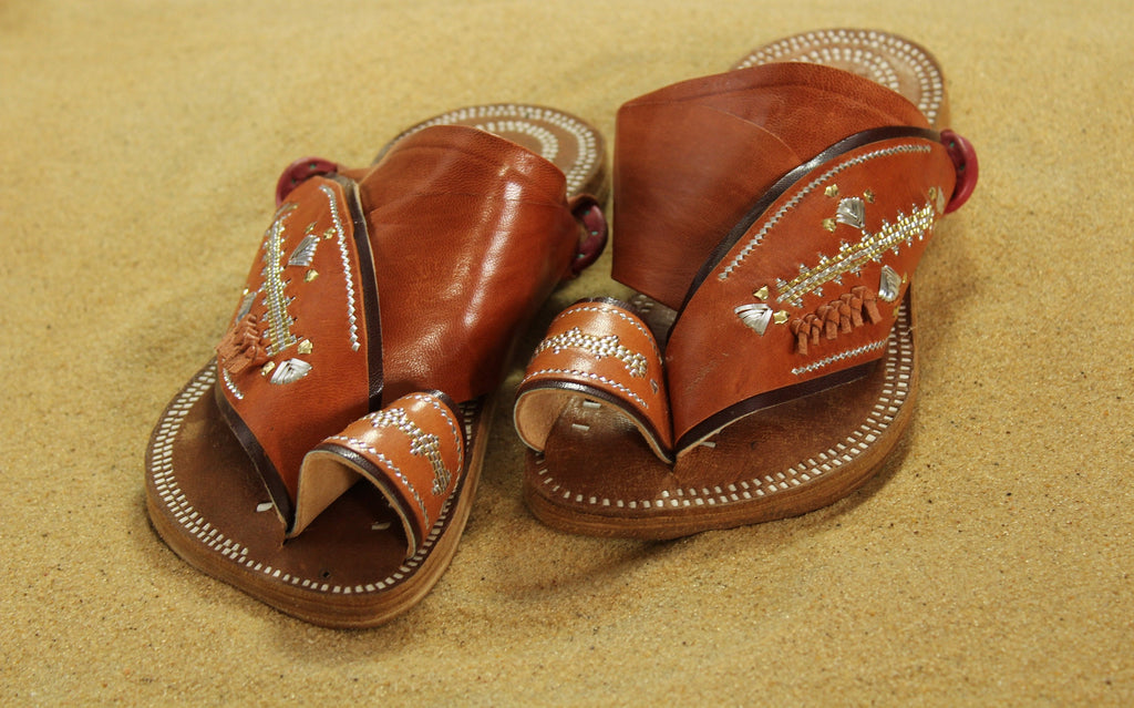 Mens Camel-Colored Leather Sandals ~ SandCruisers ~ Traditional Arabian Sandals ~ Great for Outdoors, Beaches, Parks, Lakes and Earthing!