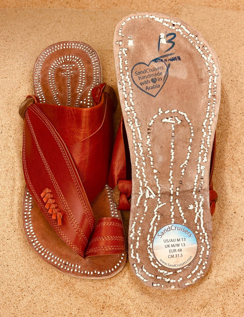 Mens Brown Leather Sandals ~ SandCruisers ~ Traditional Arabian Sandals ~ Handmade Great for Outdoors, Beaches, Parks, Lakes and Earthing!