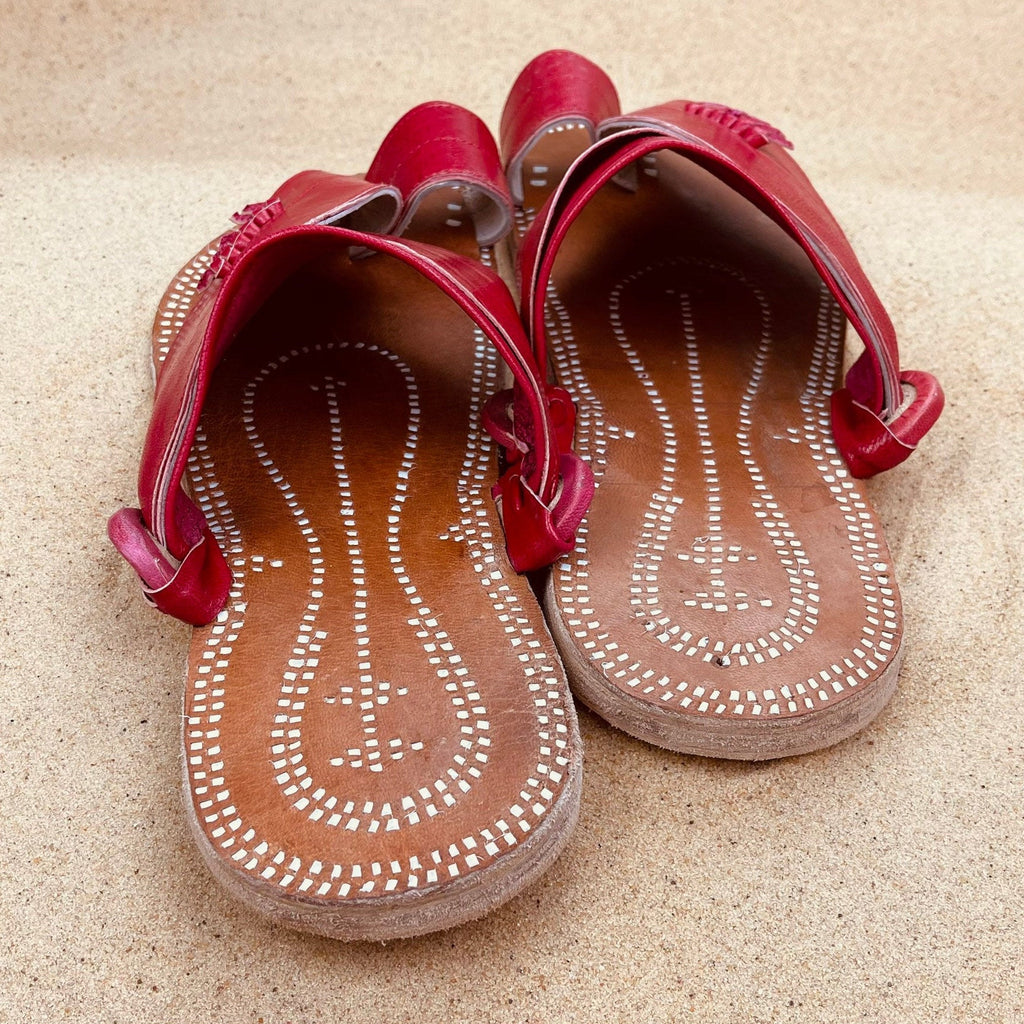 Mens Red Leather Sandals ~ SandCruisers ~ Handmade Traditional Arabian Sandals ~ Great for Outdoors, Beaches, Parks, Lakes and Earthing!