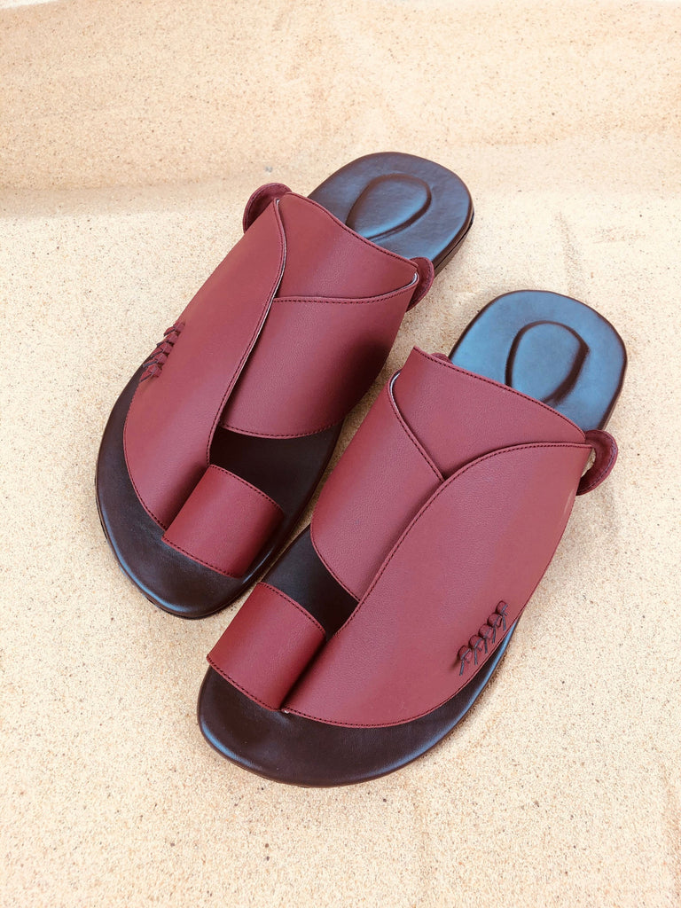 Mens Red Vegan Leather Sandals ~ SandCruisers ~ Traditional Arabian Sandals ~ Great for Outdoors, Beaches, Parks, Lakes, Pools & Parties!