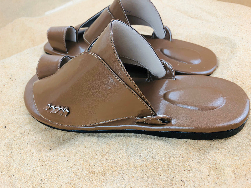 Mens Brown Vegan Leather Sandals ~ SandCruisers ~ Traditional Arabian Sandals ~ Great for Outdoors, Beaches, Parks, Lakes, Pools & Parties!