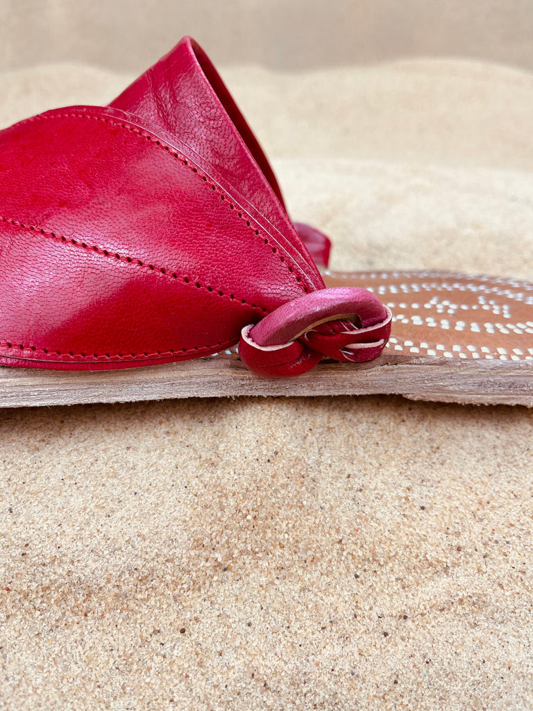 Mens Red Leather Sandals ~ SandCruisers ~ Handmade Traditional Arabian Sandals ~ Great for Outdoors, Beaches, Parks, Lakes and Earthing!