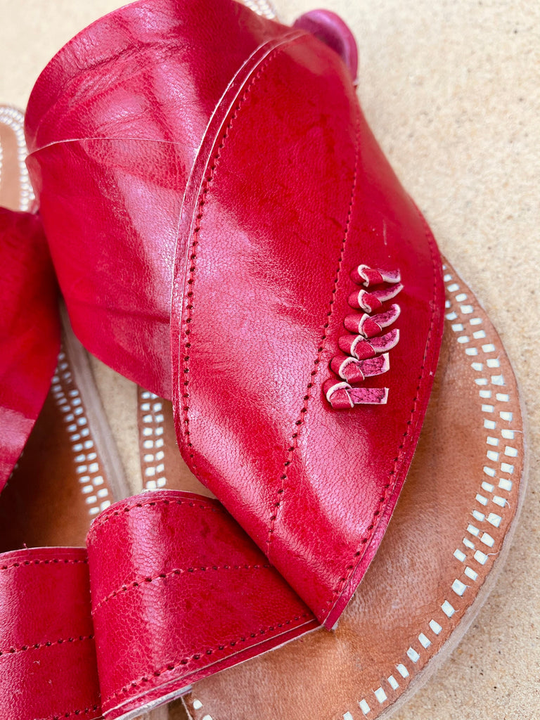 Mens Red Leather Sandals ~ SandCruisers ~ Handmade Traditional Arabian Sandals ~ Great for Outdoors, Beaches, Parks, Lakes and Earthing!