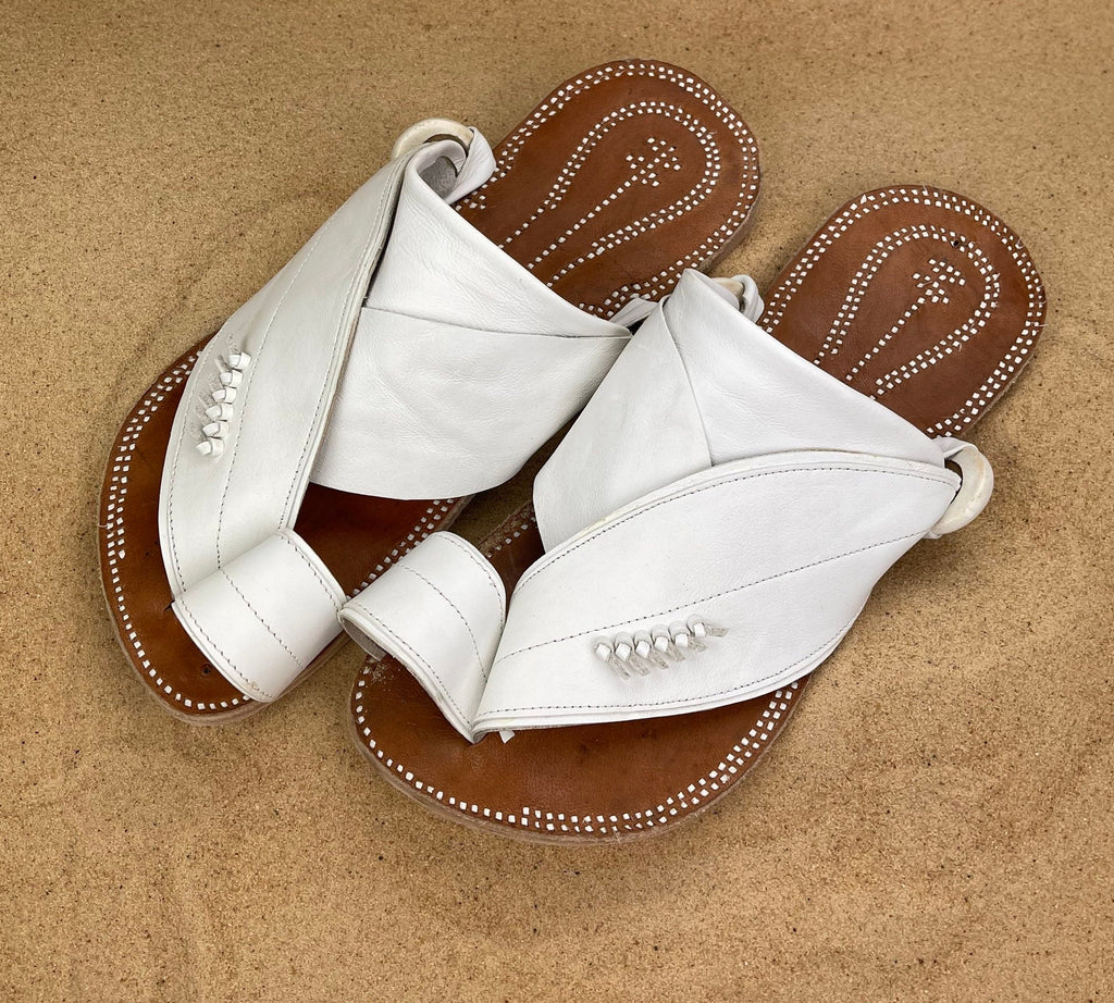 Mens White Leather Sandals ~ SandCruisers ~ Handmade Traditional Arabian Sandals ~ Great for Outdoors, Beaches, Parks, Lakes and Earthing!
