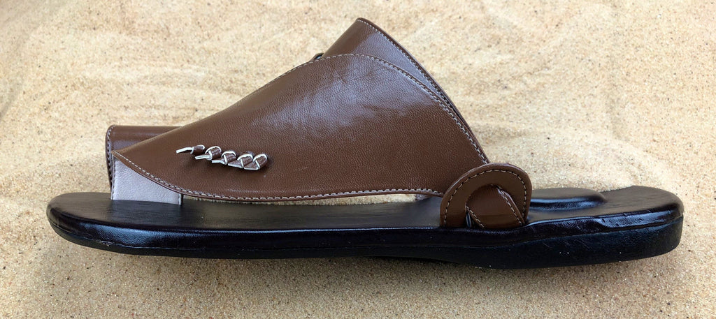 Mens Brown Vegan Leather ~ SandCruisers ~ Traditional Arabian Sandals ~ Great for Outdoors, Beaches, Parks, Lakes, Pools & Parties!