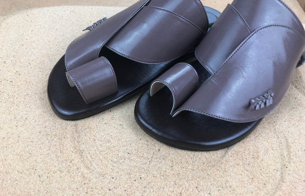 Mens Grey Vegan Leather Sandals ~ SandCruisers ~ Traditional Arabian Sandals ~ Great for Outdoors, Beaches, Parks, Lakes, Pools & Parties!