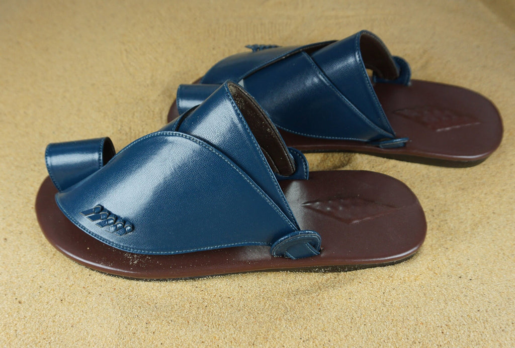 Mens Blue Vegan Leather Sandals ~ SandCruisers ~ Traditional Arabian Sandals ~ Great for Outdoors, Beaches, Parks, Lakes, Pools & Parties!