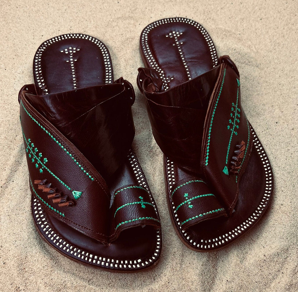 Mens Brown Leather Sandals ~ SandCruisers ~ Traditional Arabian Sandals ~ Great for Outdoors, Beaches, Parks, Lakes, Pools & Parties!