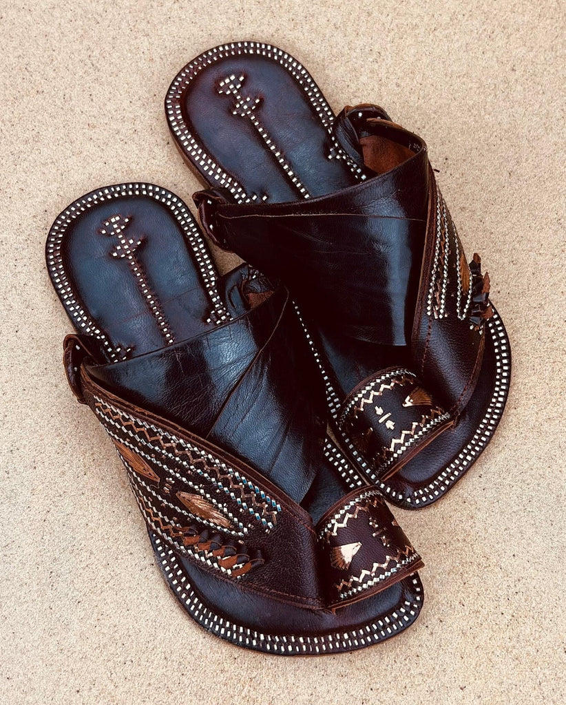 Mens Brown Leather Sandals ~ SandCruisers ~ Traditional Arabian Sandals ~ Great for Outdoors, Beaches, Parks, Lakes, Pools & Parties!