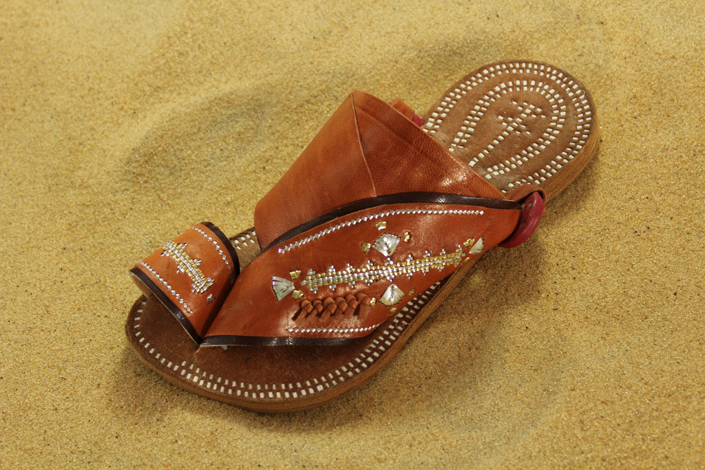Mens Camel-Colored Leather Sandals ~ SandCruisers ~ Traditional Arabian Sandals ~ Great for Outdoors, Beaches, Parks, Lakes and Earthing!