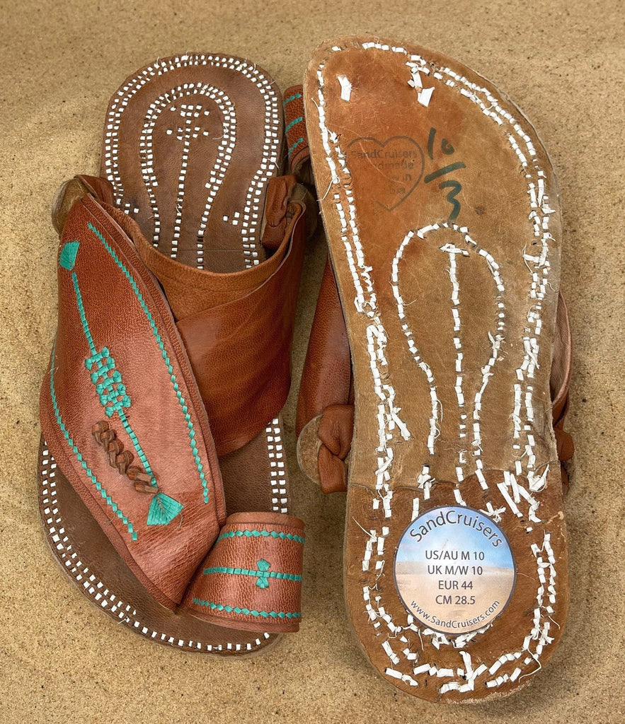 Mens Camel Colored Leather Sandals ~ SandCruisers ~ Traditional Arabian Sandals ~ Great for Outdoors, Beaches, Parks, Lakes and Earthing!
