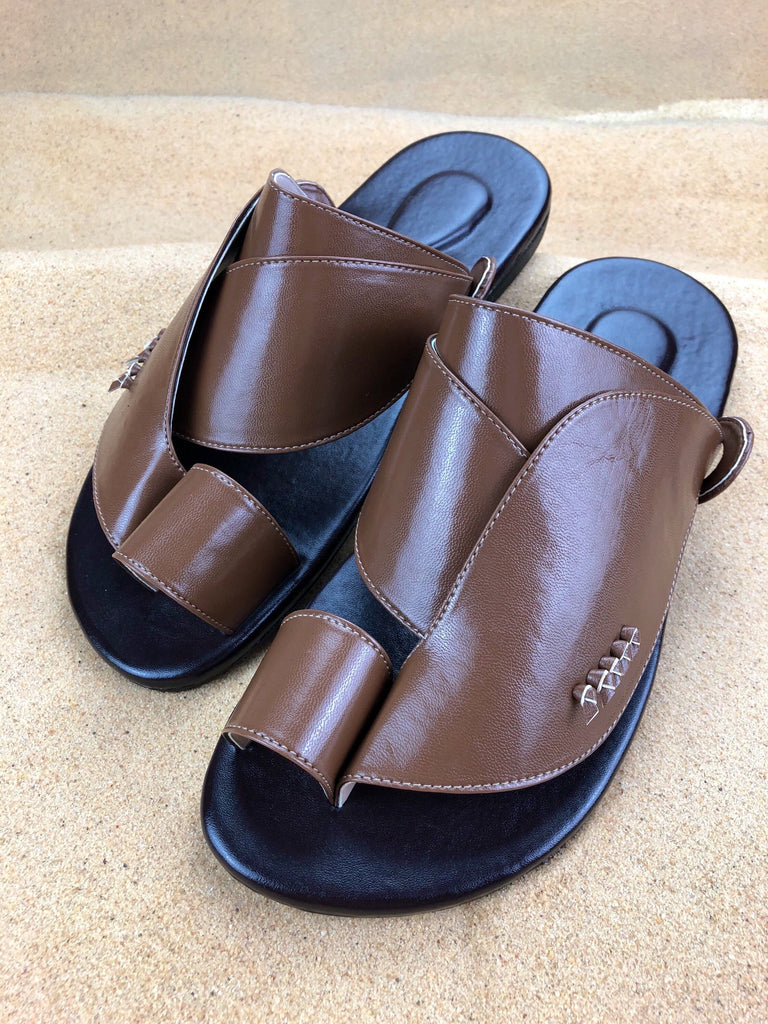 Mens Brown Vegan Leather ~ SandCruisers ~ Traditional Arabian Sandals ~ Great for Outdoors, Beaches, Parks, Lakes, Pools & Parties!