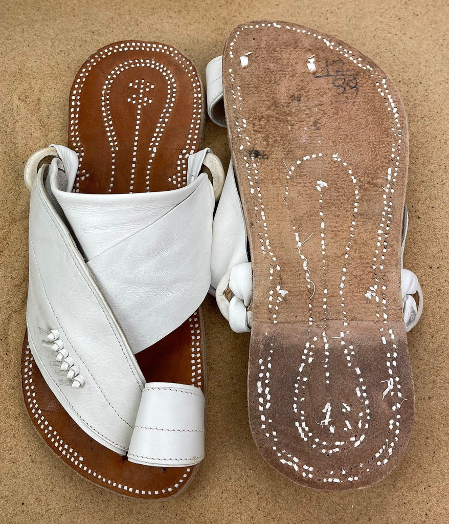 Mens White Leather Sandals ~ SandCruisers ~ Handmade Traditional Arabian Sandals ~ Great for Outdoors, Beaches, Parks, Lakes and Earthing!